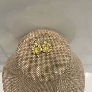 Pomegranate gold plate drop earrings.